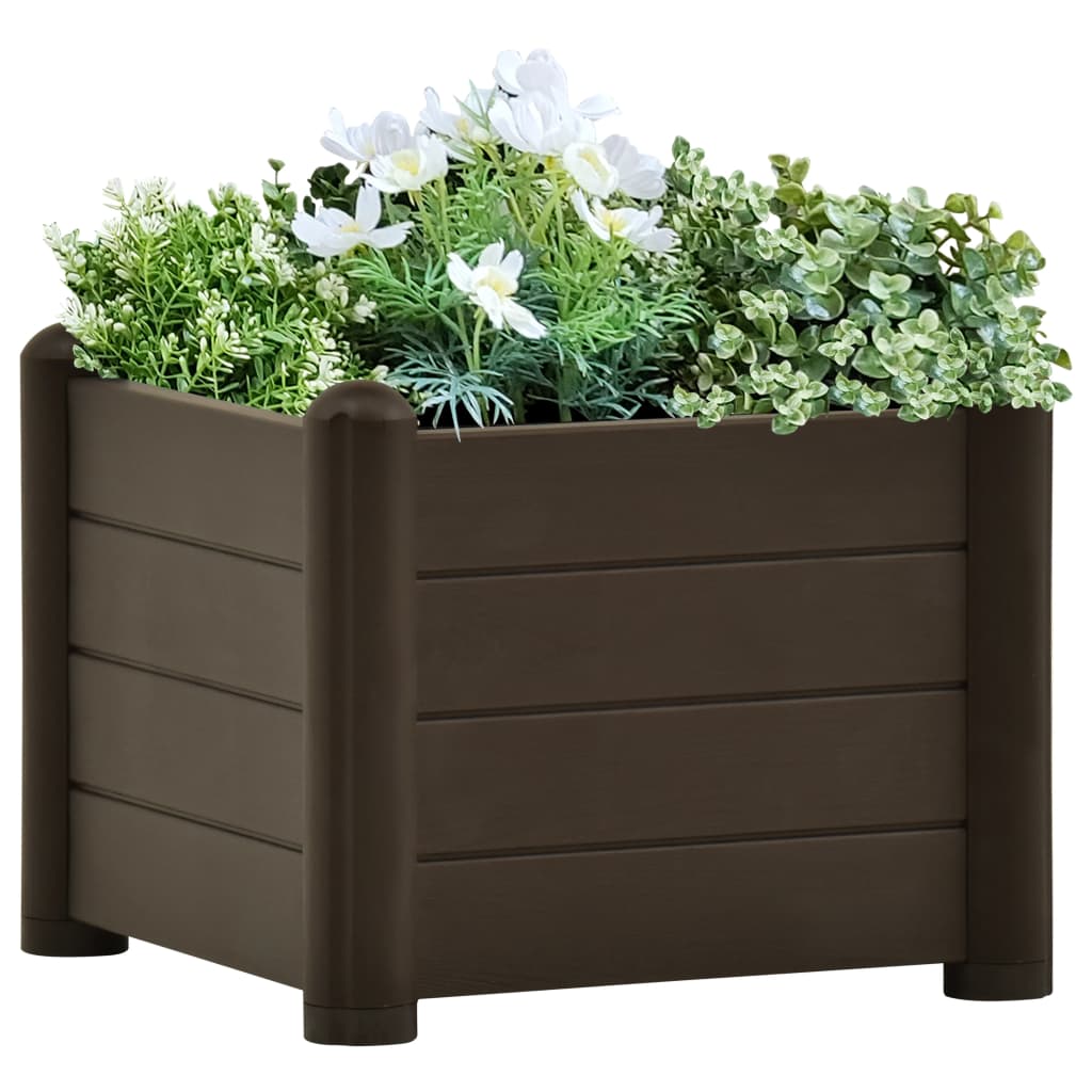 Vidaxl raised planter 43x43x35 cm pp mocha