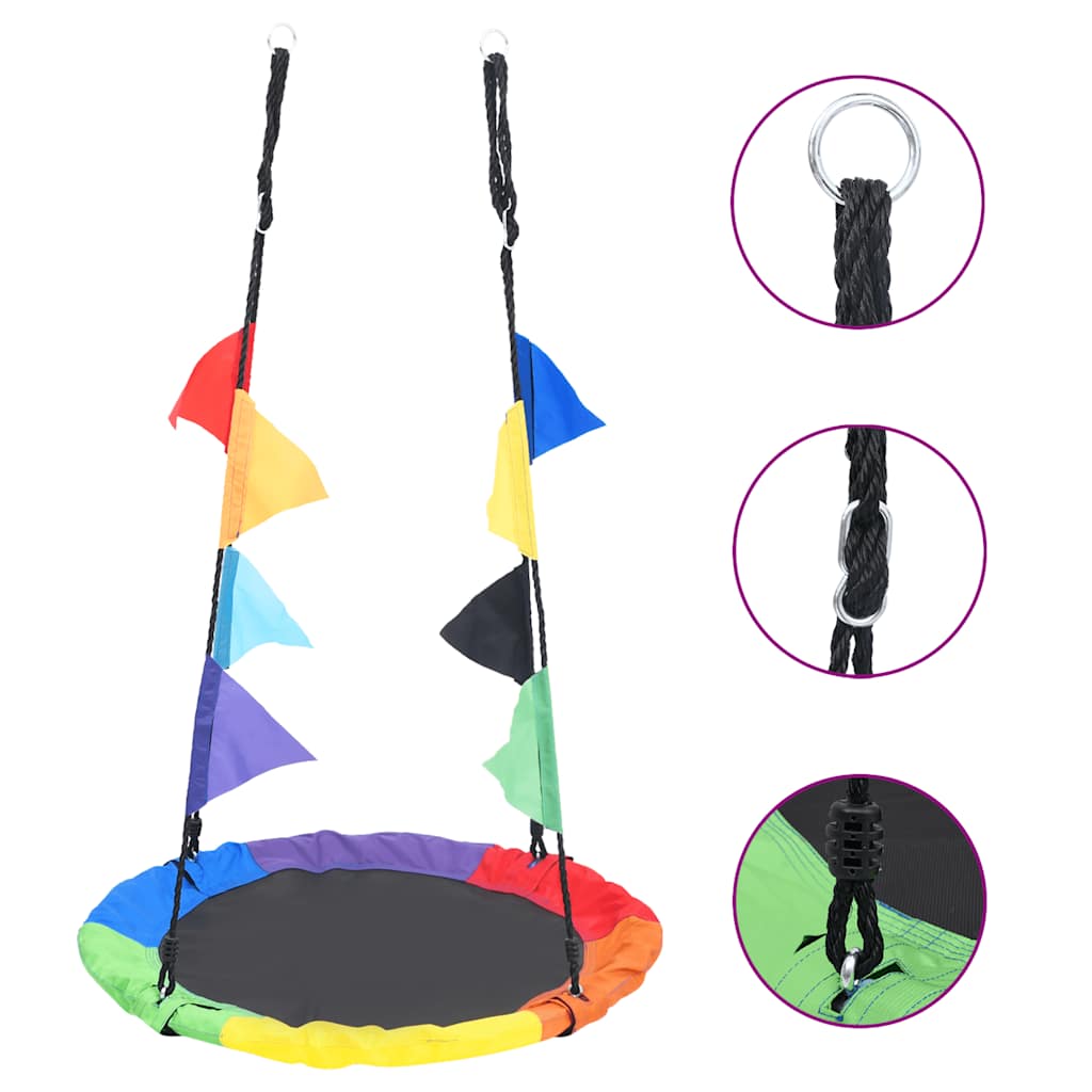 Vidaxl Nest Swing avec des drapeaux 100 cm arc-en-ciel -colored