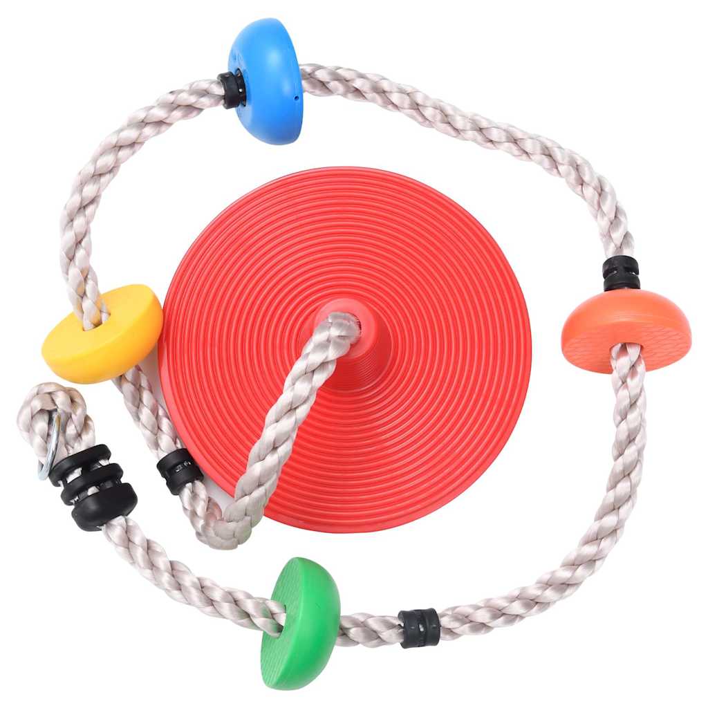 Vidaxl swing climbing rope with platforms and disc 200 cm