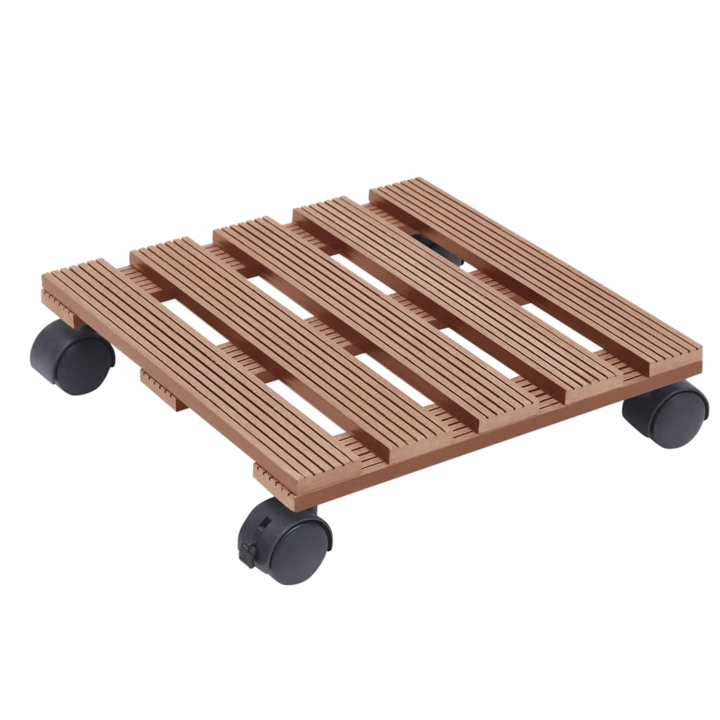 Vidaxx plant trolleys 2 pcs 30x30x7.5 cm hkc brown