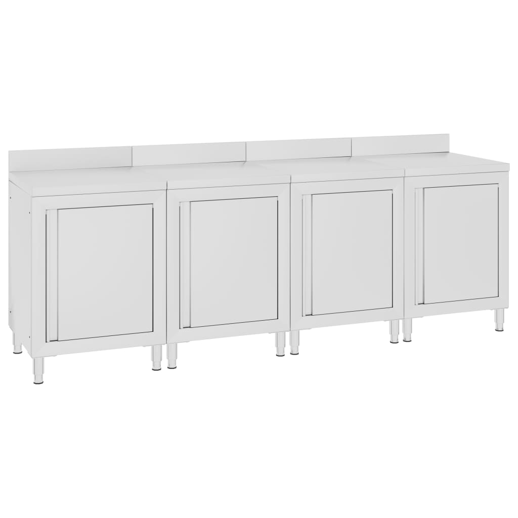 Vidaxl Worktafel Cabinet Commercial 240x60x96 cm Edelstahl