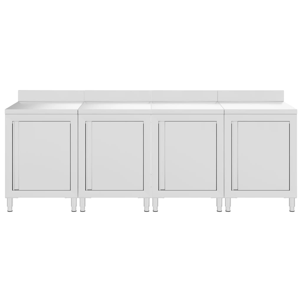 Vidaxl Worktafel Cabinet Commercial 240x60x96 cm Edelstahl