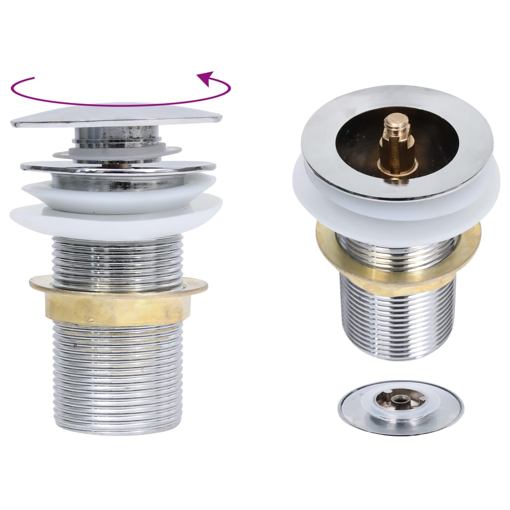 Vidaxl Drain Popup ohne Überlauf 6.4x6.4x9.1 cm Chromfarben