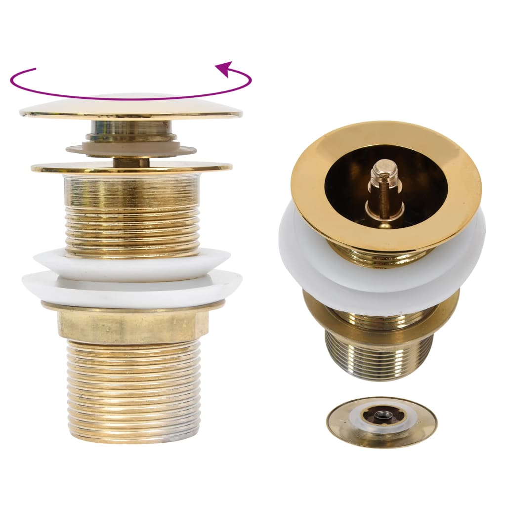 Vidaxl Drain Popup ohne Überlauf 6.4x6.4x9.1 cm Goldfarbe