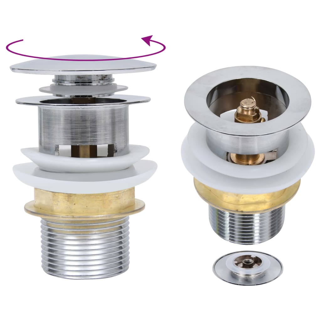 Vidaxl Drain Popup ohne Überlauf 6.4x6.4x9.1 cm Silberfarbe