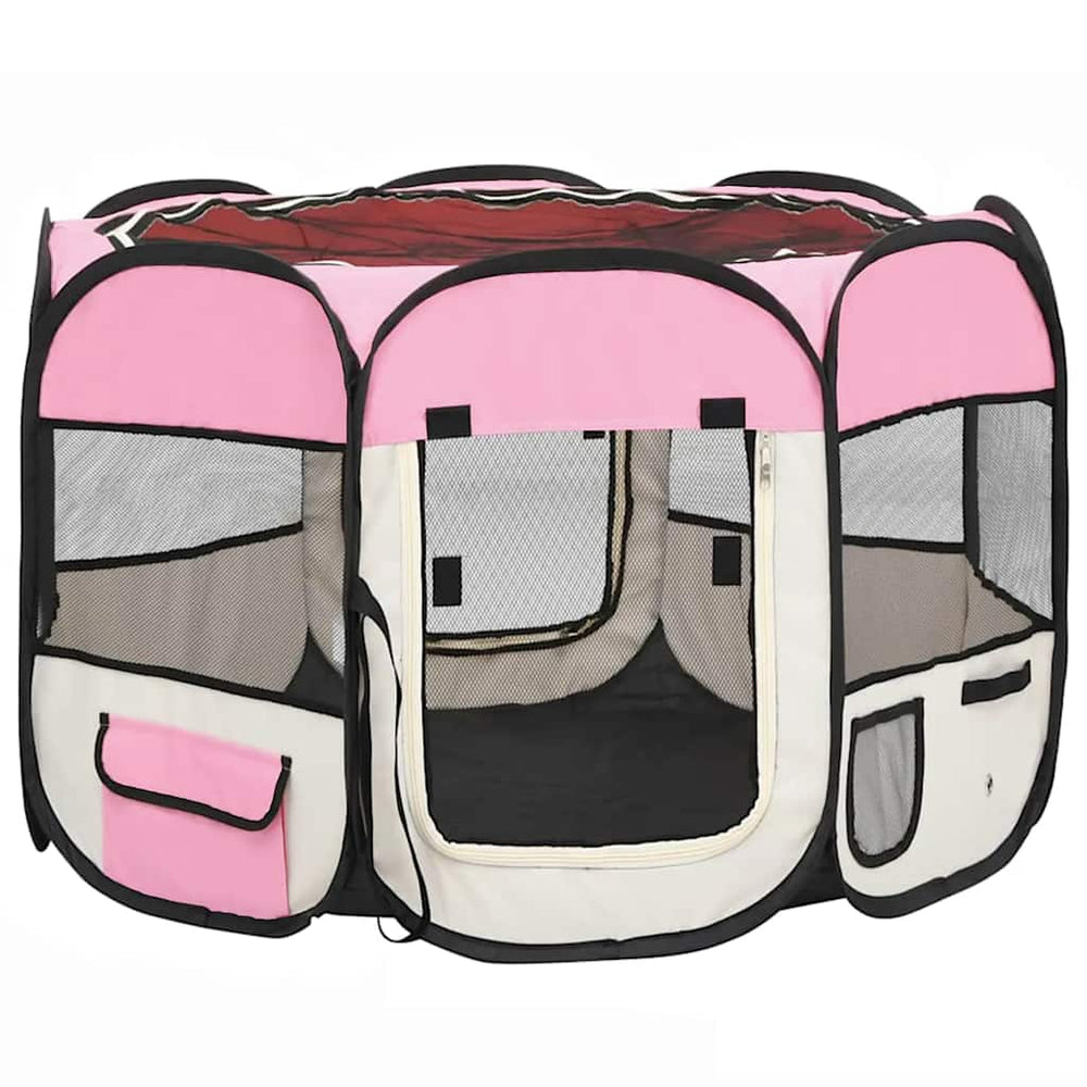 Vidaxl Hund Ren falten mit Trägertasche 90x90x58 cm Pink