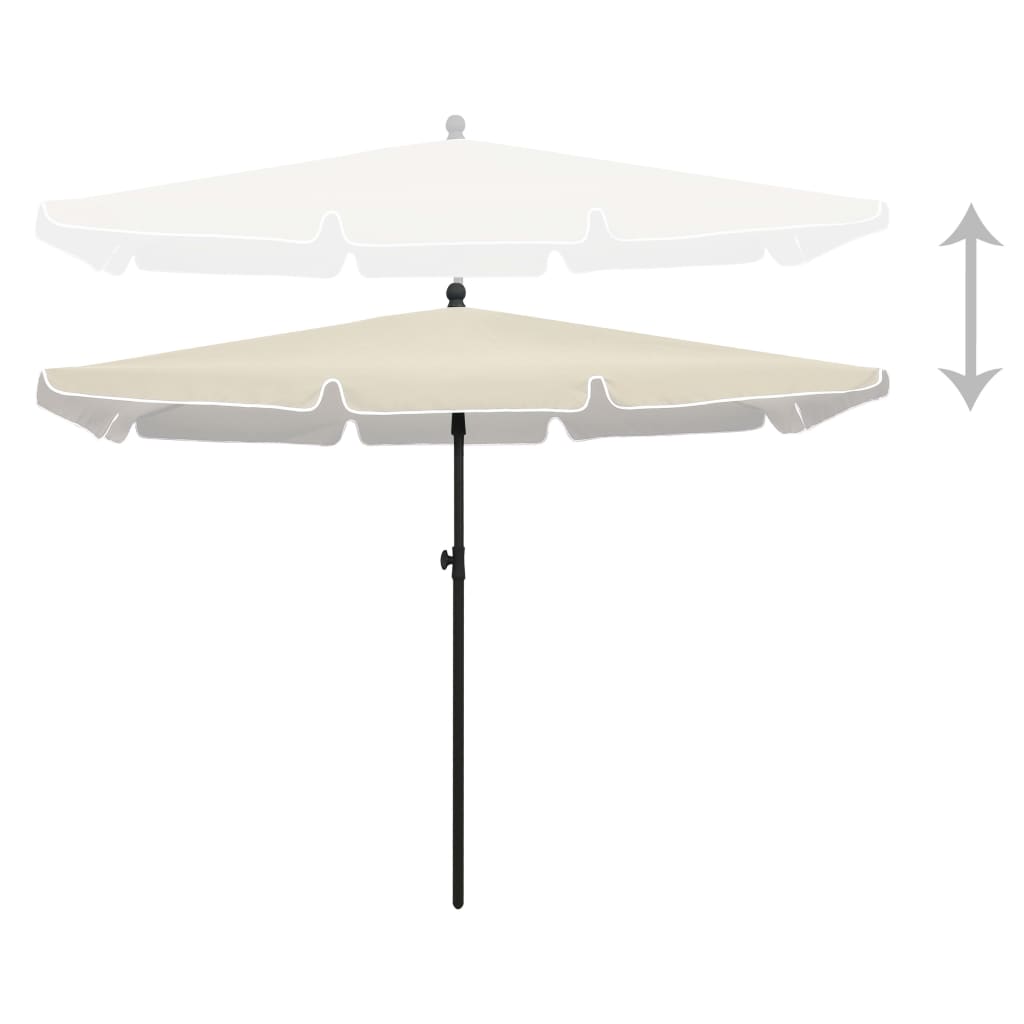 VIDAXL -Parasol mit Pole 210x140 cm Sand -Colored