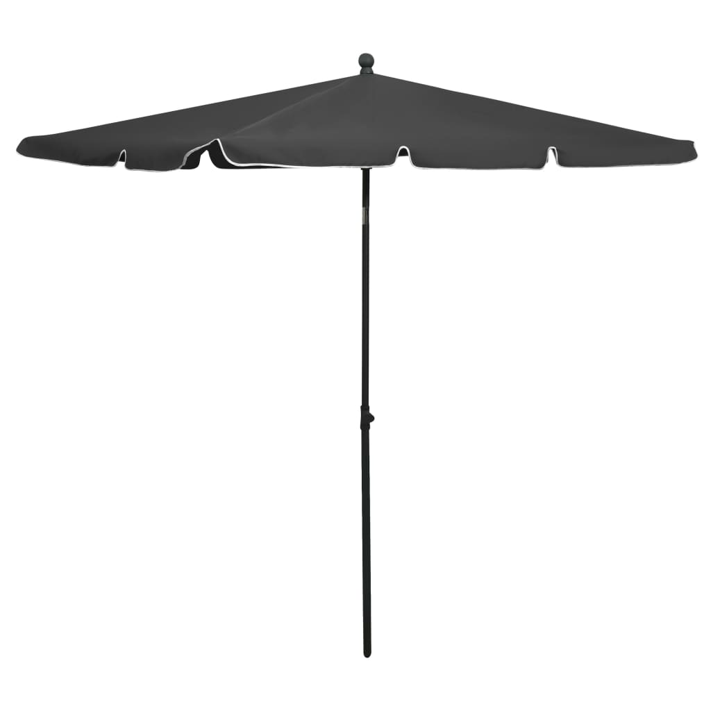 VIDAXL -Parasol mit Pole 210x140 cm Anthrazit -ausgelöst