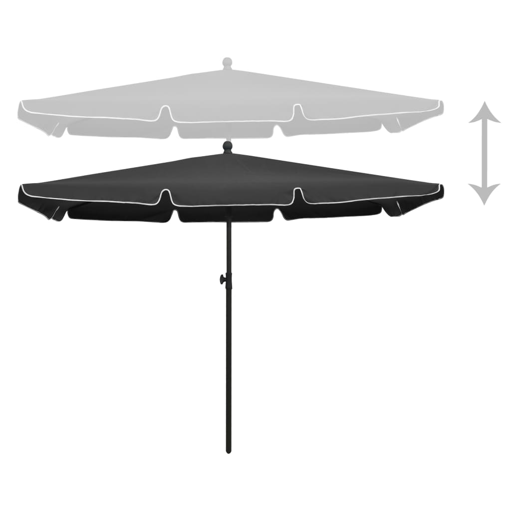 VIDAXL -Parasol mit Pole 210x140 cm Anthrazit -ausgelöst