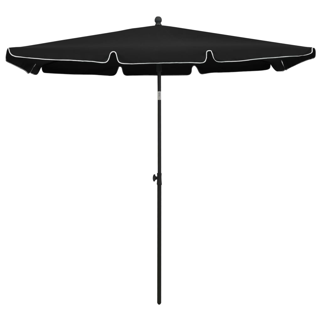 Vidaxl Parasol mit Pole 210x140 cm Schwarz