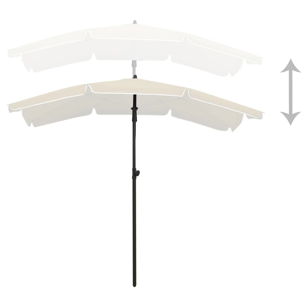 VIDAXL -Parasol mit Pole 200x130 cm Sand -Colored