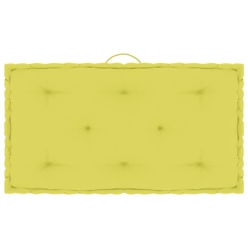 Cuscino del pavimento del pallet Vidaxl 73x40x7 cm mele di cotone verde