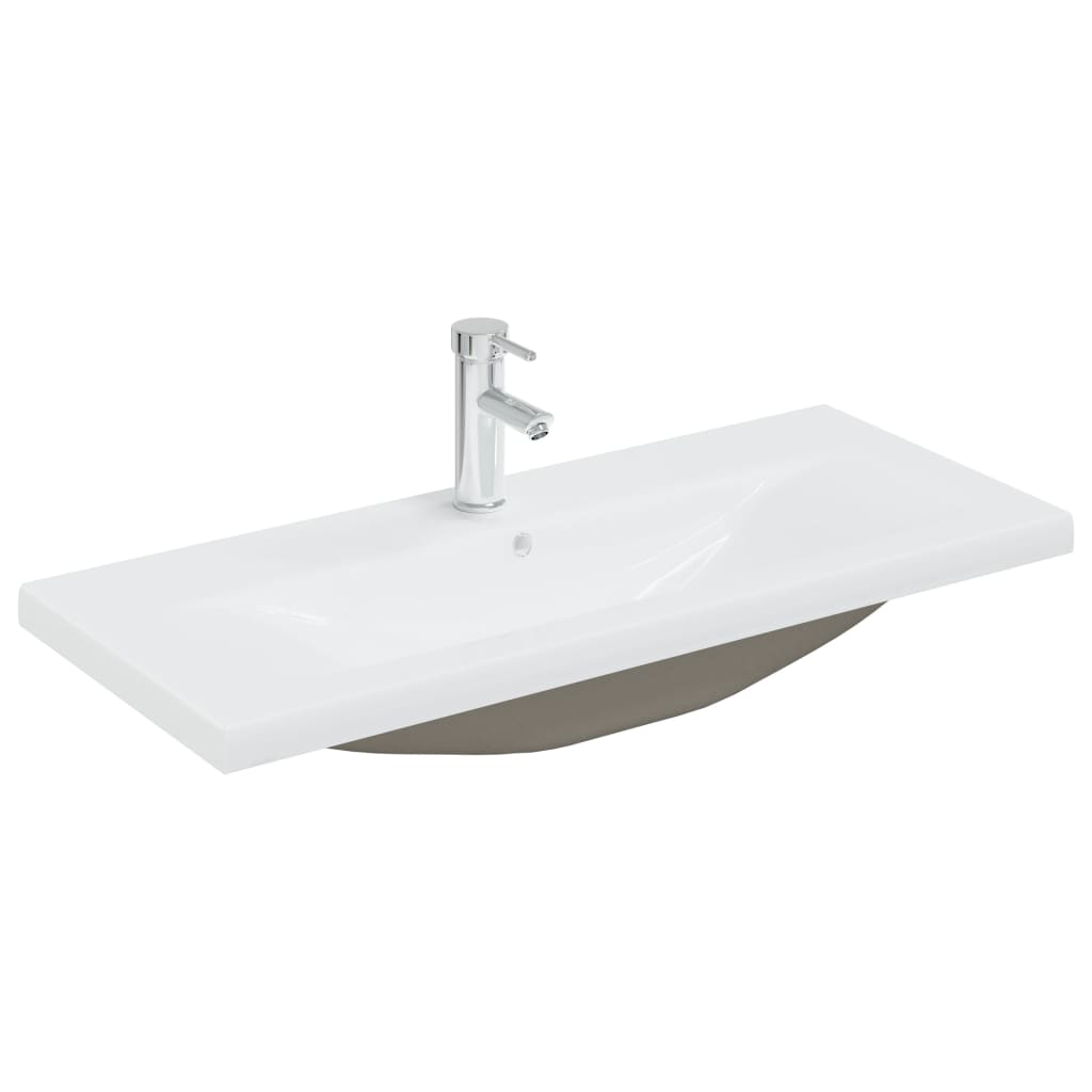 Vidaxl gebaut -in Washbasin mat Tap 91x39x18 cm ceramic Wäiss