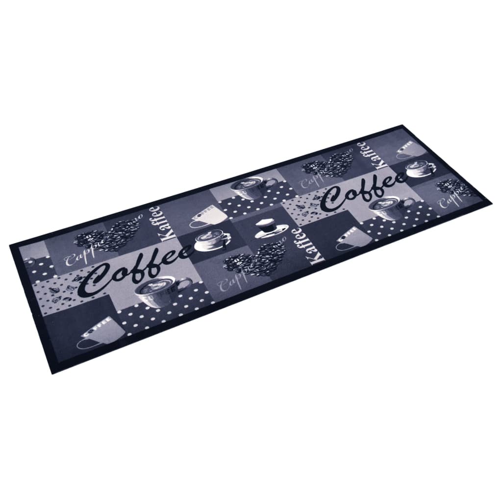 Vidaxl kitchen mat washable coffee 60x180 cm blue