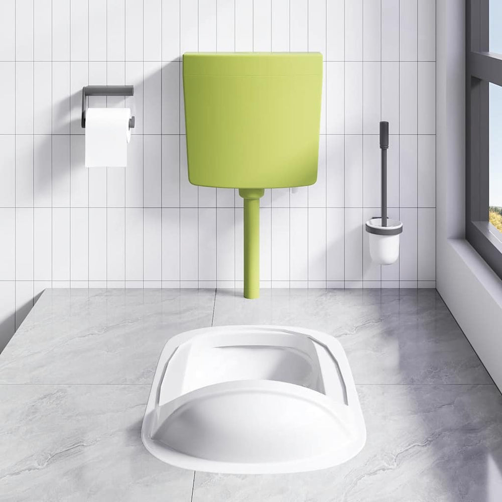 Vidaxl Toilettenboden mit Wasserversorgung am Boden 3 6 l Olivgrün