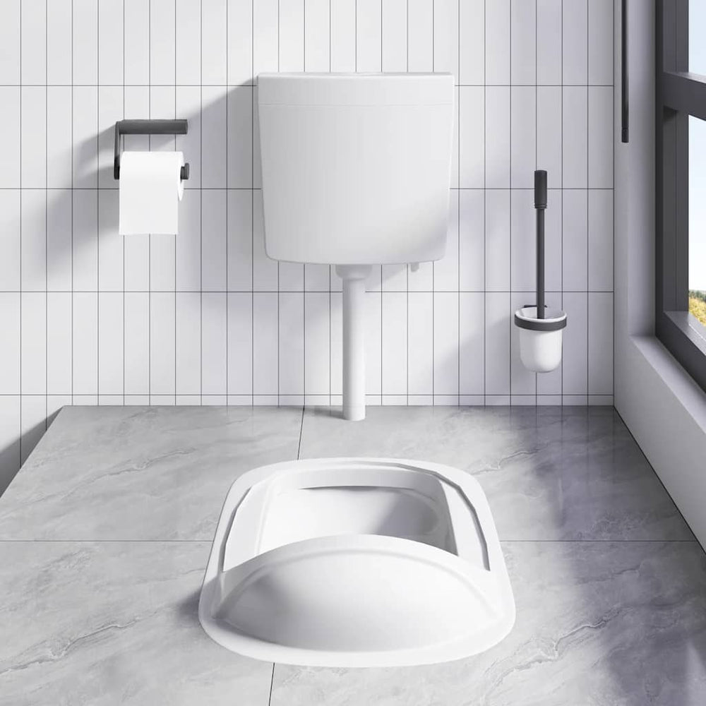 Vidaxl Toilettenboden mit Wasserversorgung am Boden 3 6 l Grau