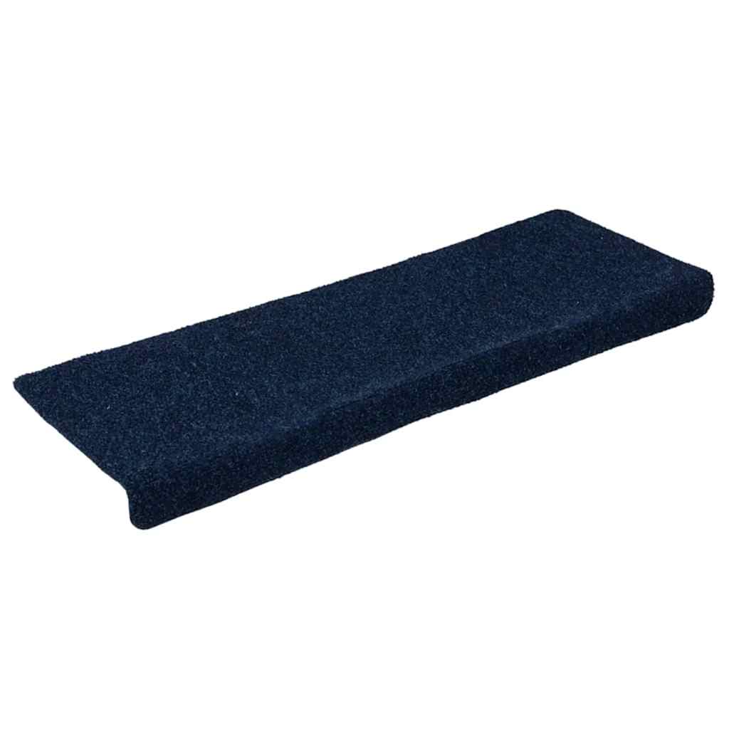 Vidaxl tappetini per autoadesivo 15 pezzi 65x21x4 cm blu navy con bordo rettangolare