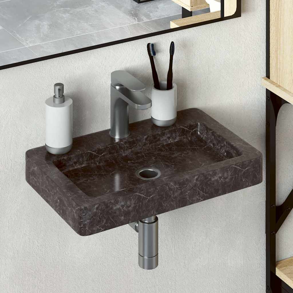 Vidaxl Washbasin Wall -Mounta de vía de mármol de 38x24x6.5 cm de mármol