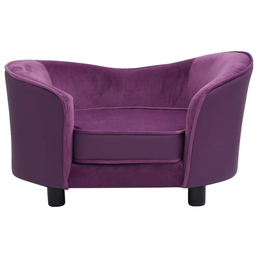 VidaXL dog bank 69x49x40 cm Pluche and artificial leather burgundy red