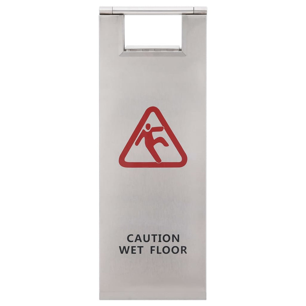 VidaXL Wet Floor Warning Sign Folding Stainless Steel