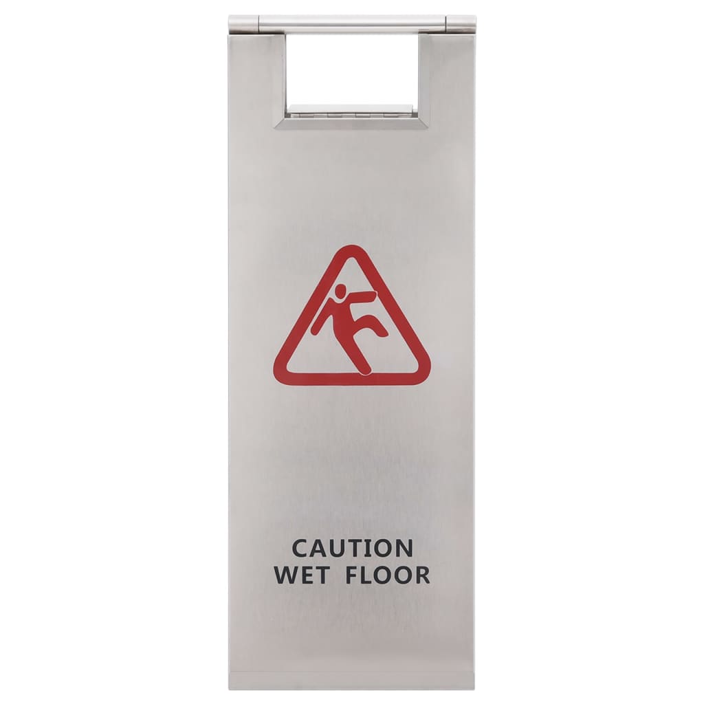 VidaXL Wet Floor Warning Sign Folding Stainless Steel
