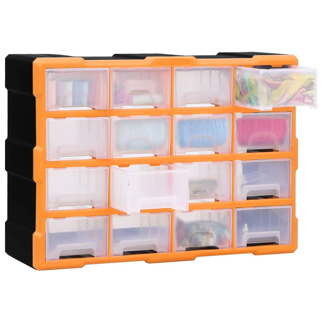VIDAXL -Organizer mit 16 mittleren Schubladen 52x16x37 cm