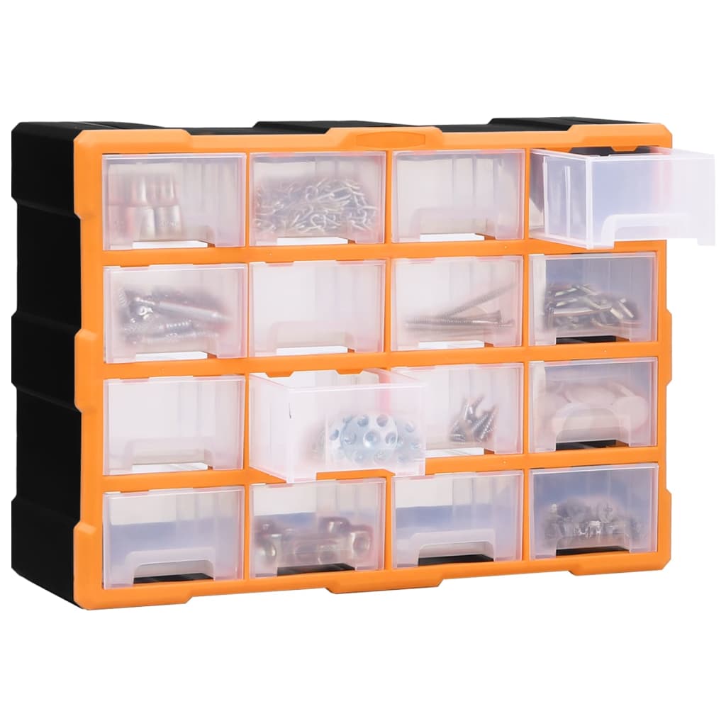 VIDAXL -Organizer mit 16 mittleren Schubladen 52x16x37 cm