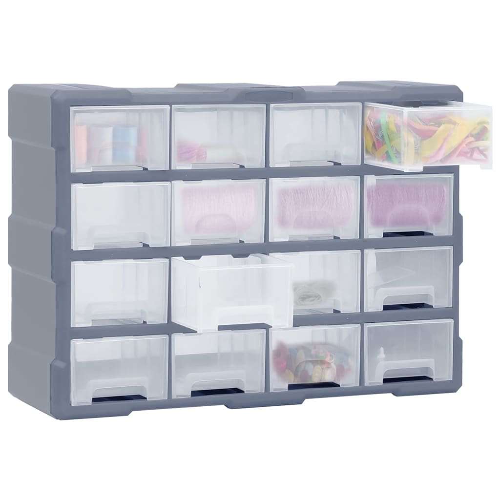 VIDAXL -Organizer mit 16 mittleren Schubladen 52x16x37 cm