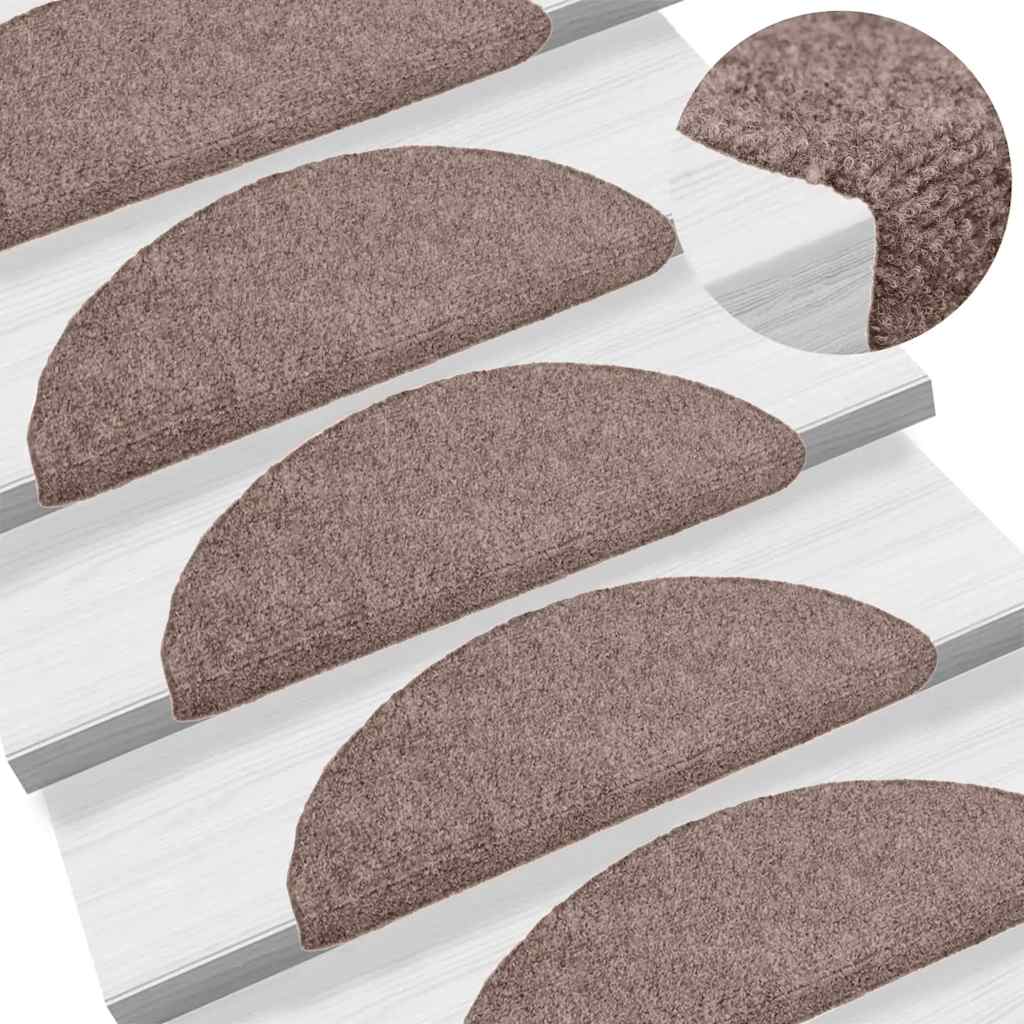 Vidaxl self-adhesive stair mats, 10 pieces, 56x17x3 cm, light brown, semi-circular