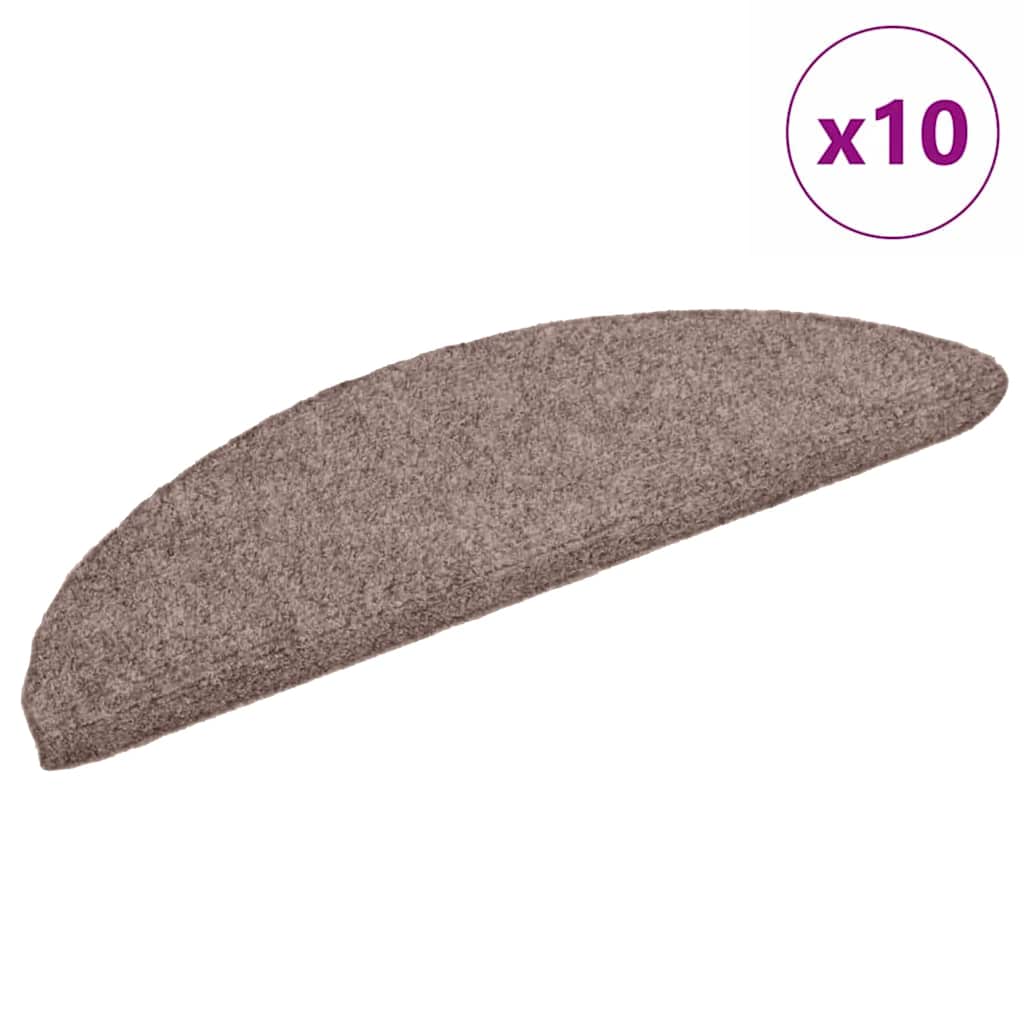 Vidaxl self-adhesive stair mats, 10 pieces, 56x17x3 cm, light brown, semi-circular
