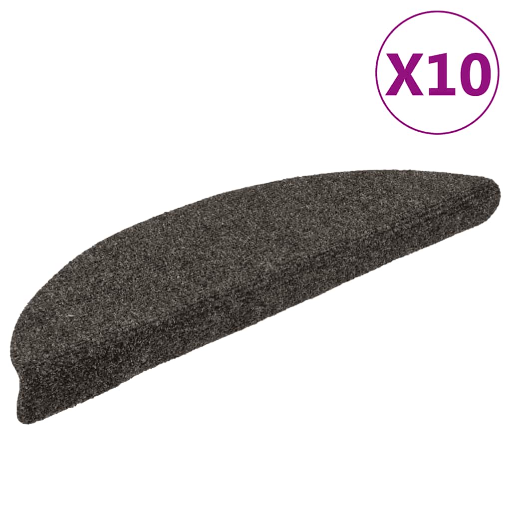 Vidaxl Stair Mats auto-adhésif 10 ST 56X17X3 cm Hémisphère anthracite