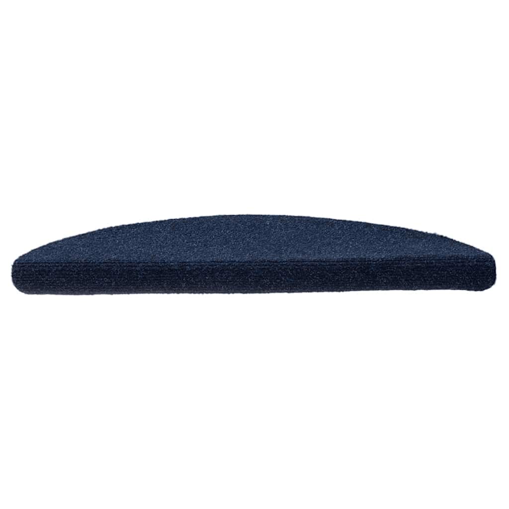 VidaXL Tappetini per scale autoadesivi 5 pezzi 56x17x3 cm blu navy semicircolari