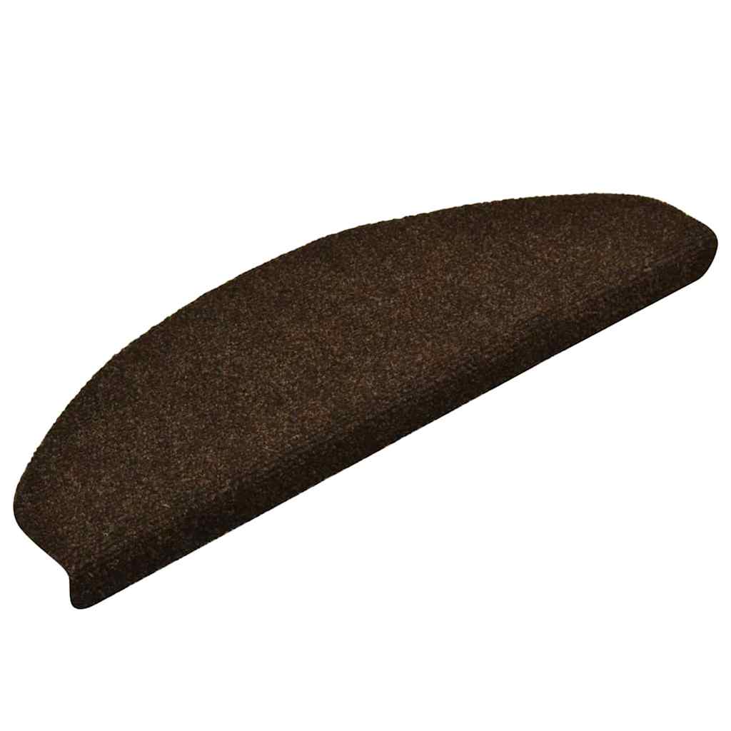 Vidaxl tappetini scale autoadesivo 5 pezzi 65x21x4 cm semi -round di marrone grande