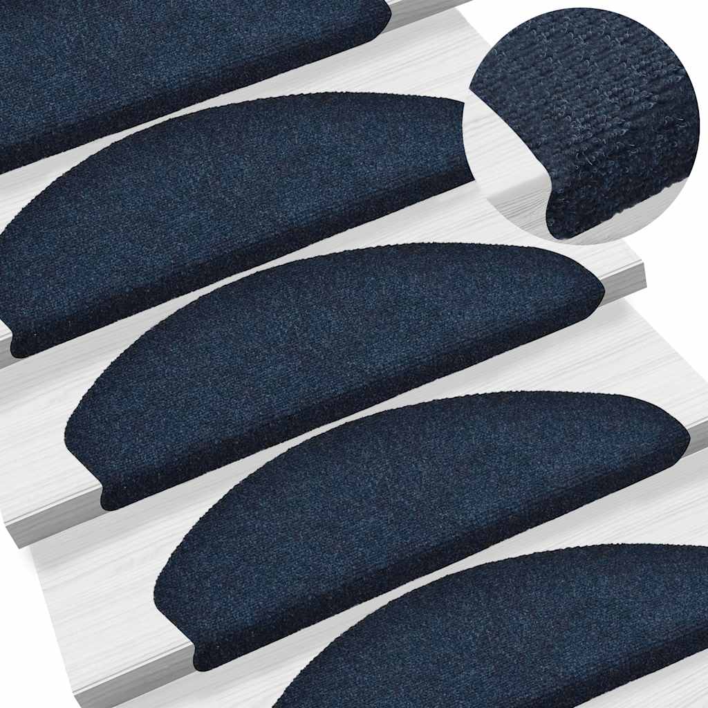Vidaxx self-adhesive stair mats 10 pieces 65x21x4 cm navy blue semi-circular large