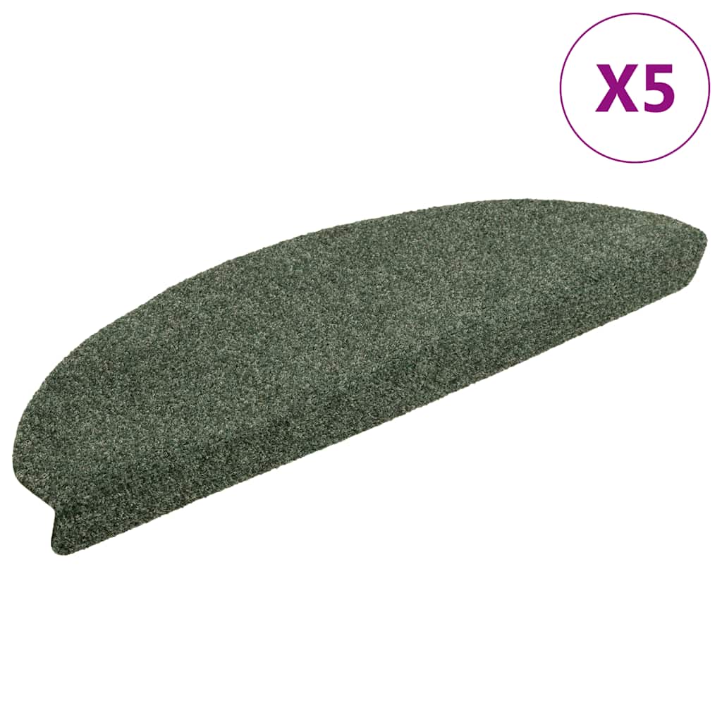 Vidaxl stair mats self -adhesive 5 st 65x21x4 cm needle felt green