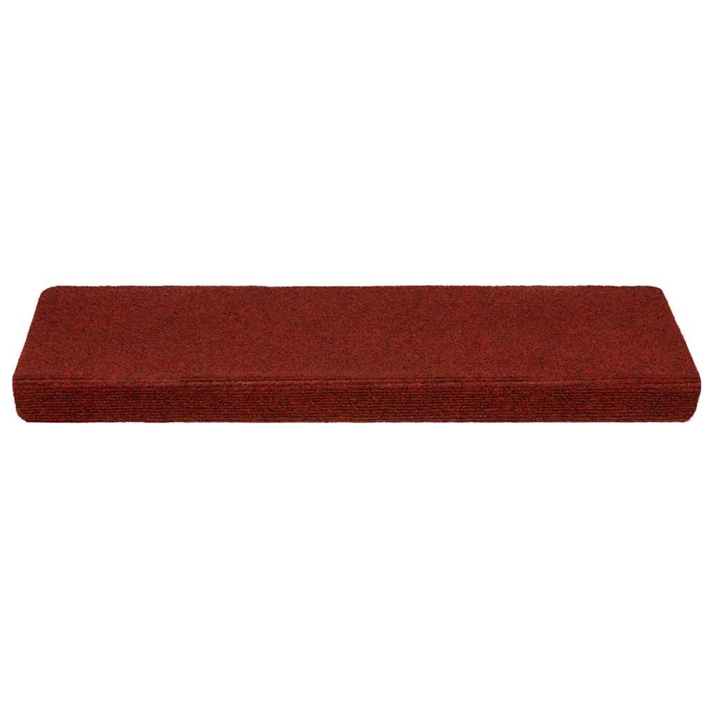 Vidaxl Treppenmatten Selbstadhäsiv 5 Teile 65x21x4 cm Bordeaux rote rechteckige Kante