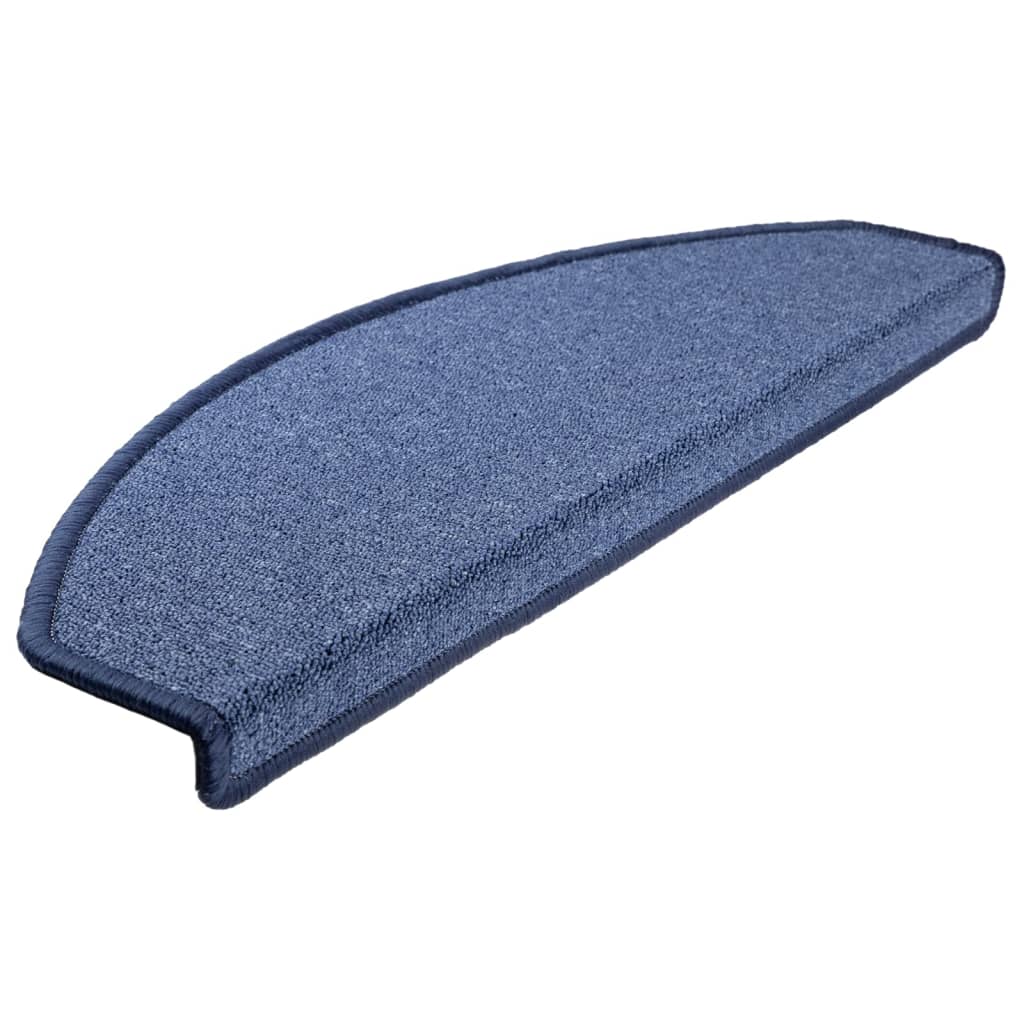 Vidaxx tapis d'escalier 10 pcs 65x24x4 cm bleu semi-circulaire grand