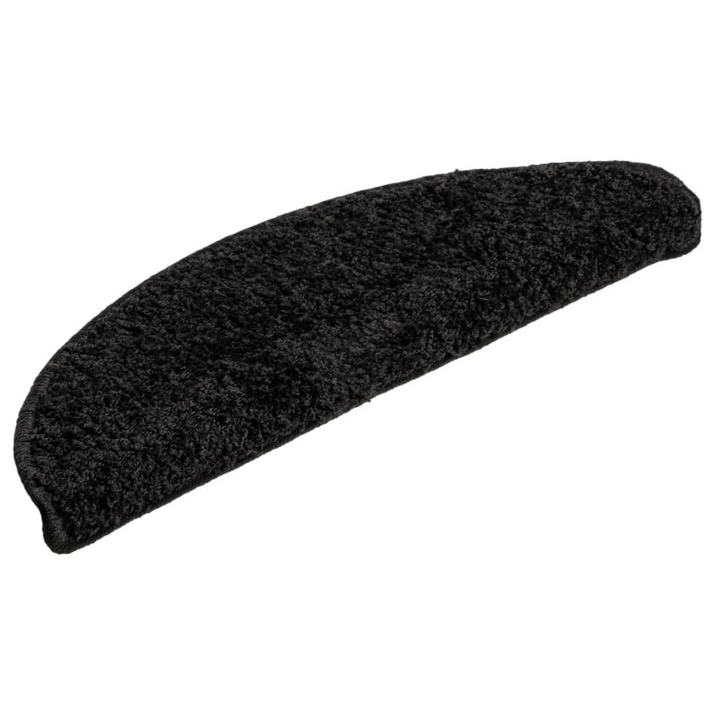 Vidaxx tapis d'escalier 10 pcs 56x17x3 cm noir semi-circulaire