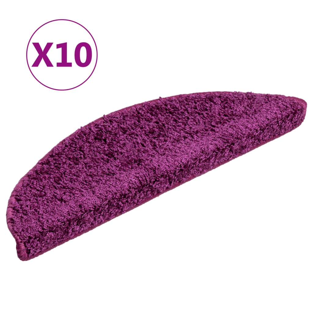Esteras de escalera de Vidaxl 10 st 56x17x3 cm hemisferio violeta