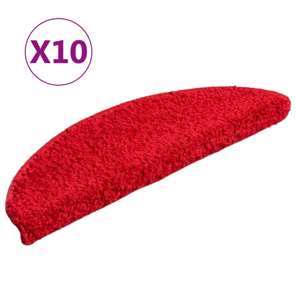 Vidaxl trapmatten 10 st 56x17x3 cm rood halfrond