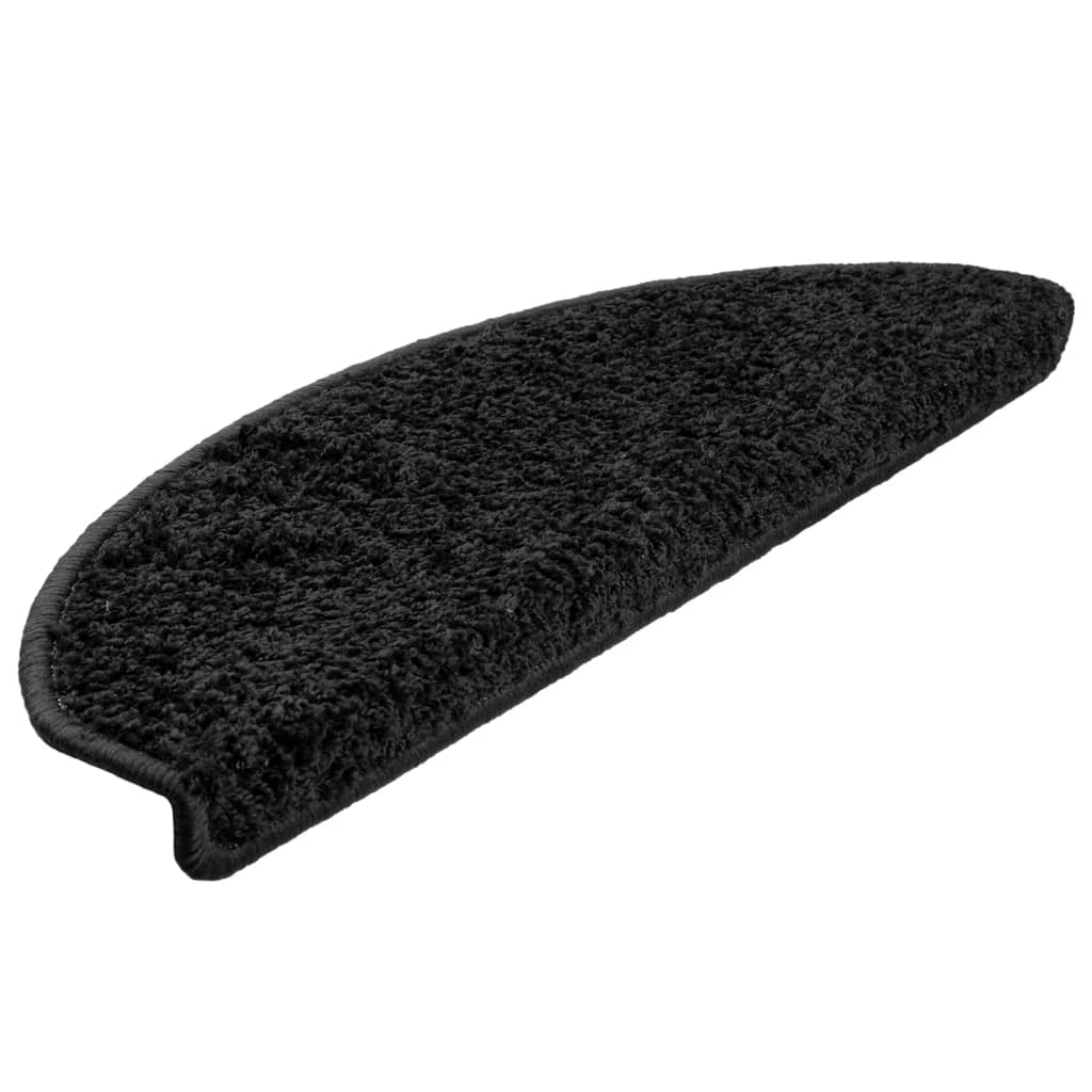 Esteras de escalera de Vidaxl 10 st 65x21x4 cm semifroundos negros grandes