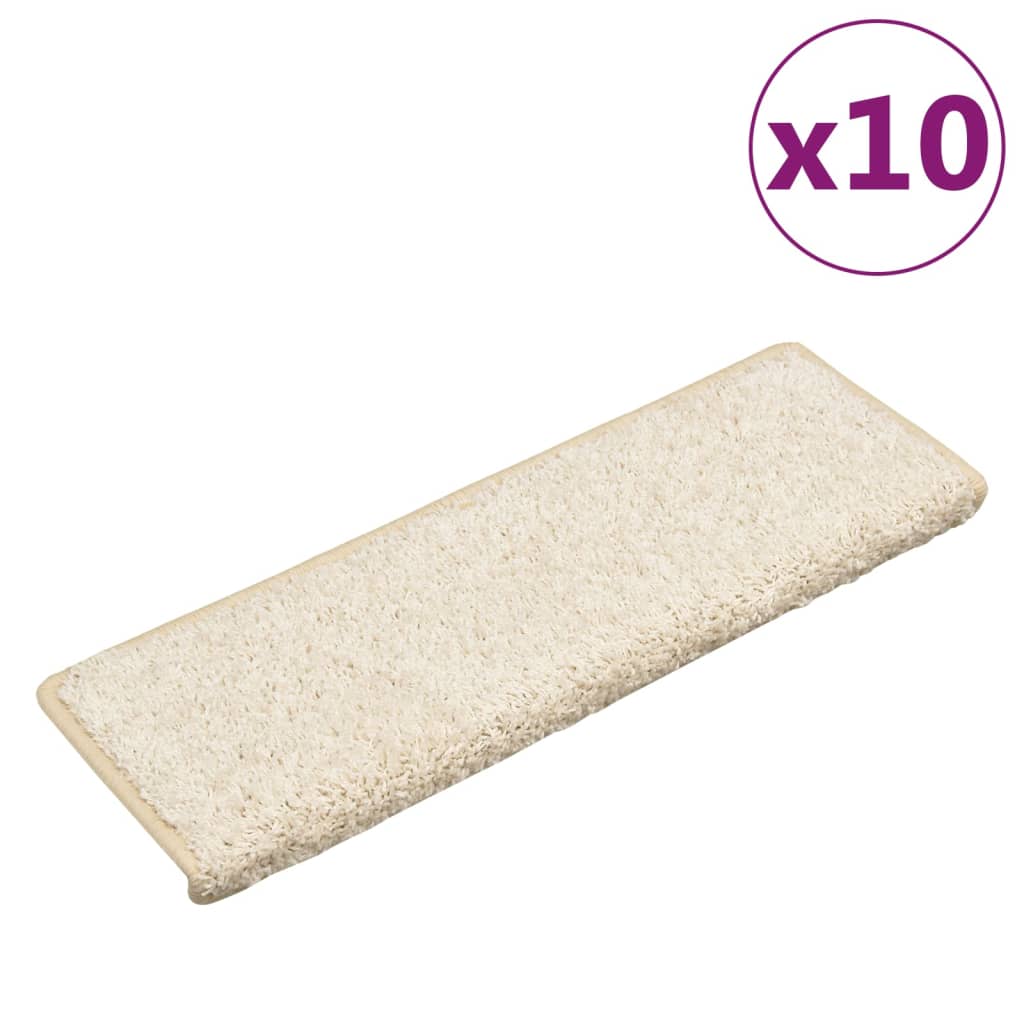 Vidaxl stair mats 10 st 65x21x4 cm white