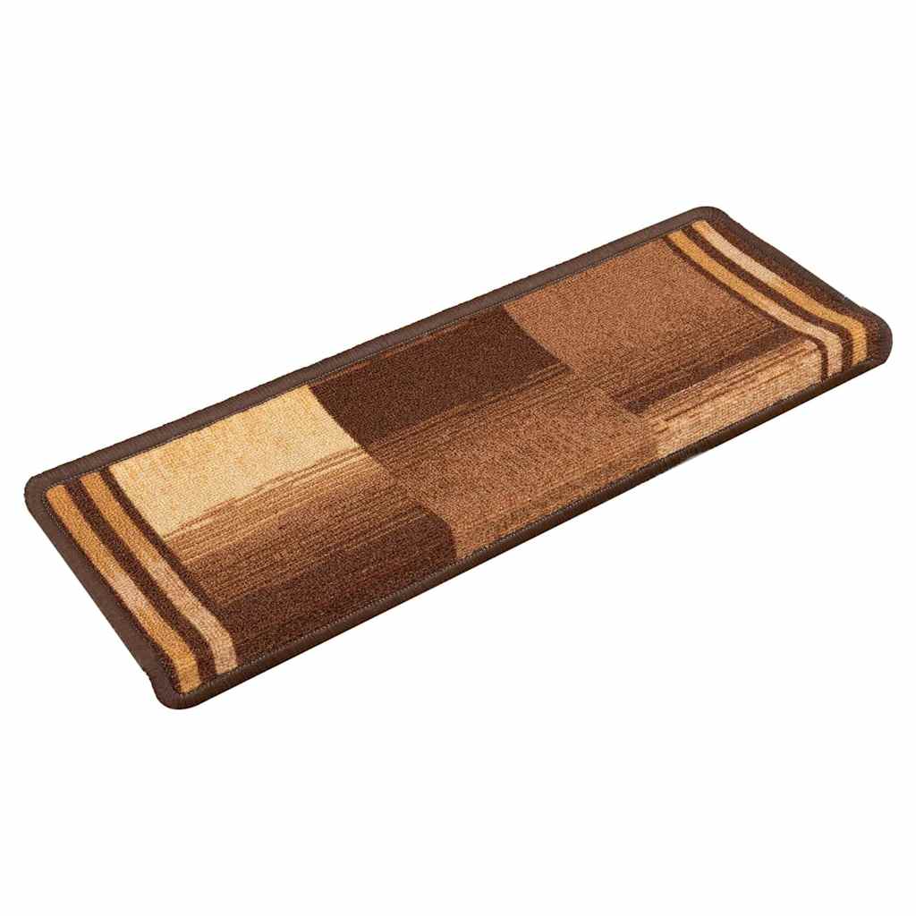 VidaXL tapis d'escalier auto-adhésifs 10 pcs 65x21x4 cm marron