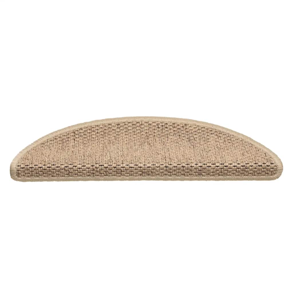 Vidaxl-Treppenmatten selbstklebend 15 St. Sisal Look 56x17x3 cm sandfarben