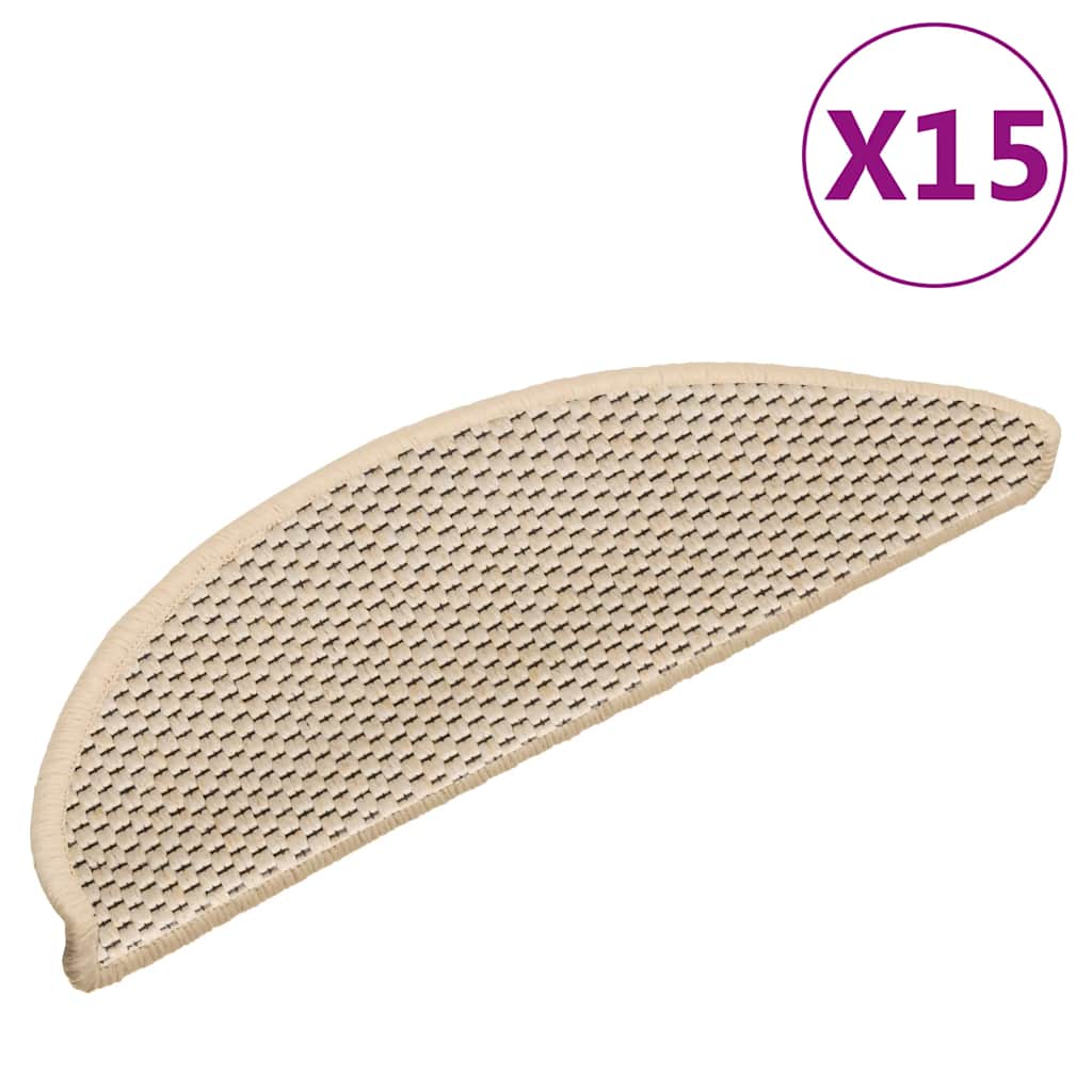 Vidaxl Stair tapis auto-adhésif 15 st sisal look 56x17x3 cm berbère