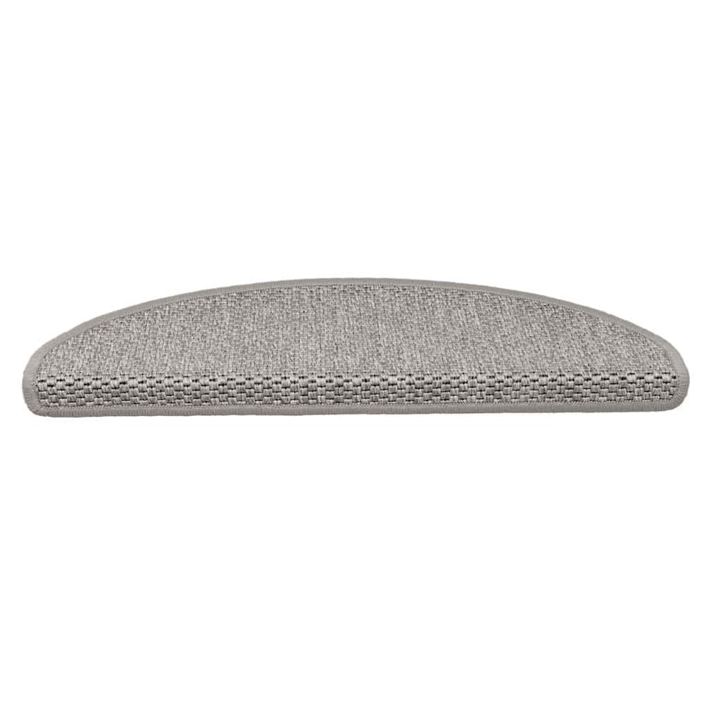 Vidaxl trappmattor självhäftande 15 st sisal look 65x21x4cm silverfärgad