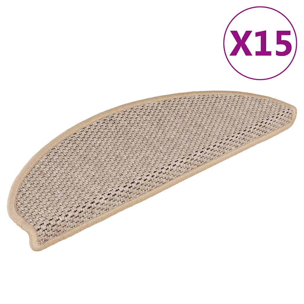 Vidaxl Stair tapis auto-adhésifs 15 st sisal look 65x21x4 cm beige clair