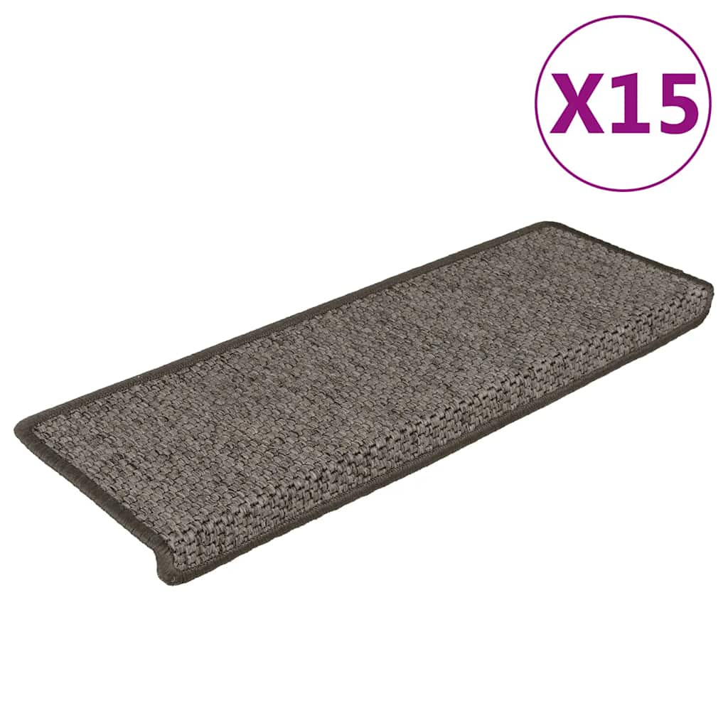 Vidaxl-Treppen selbst klebend 15st Sisal Look 65x21x4cm Grau und Beige