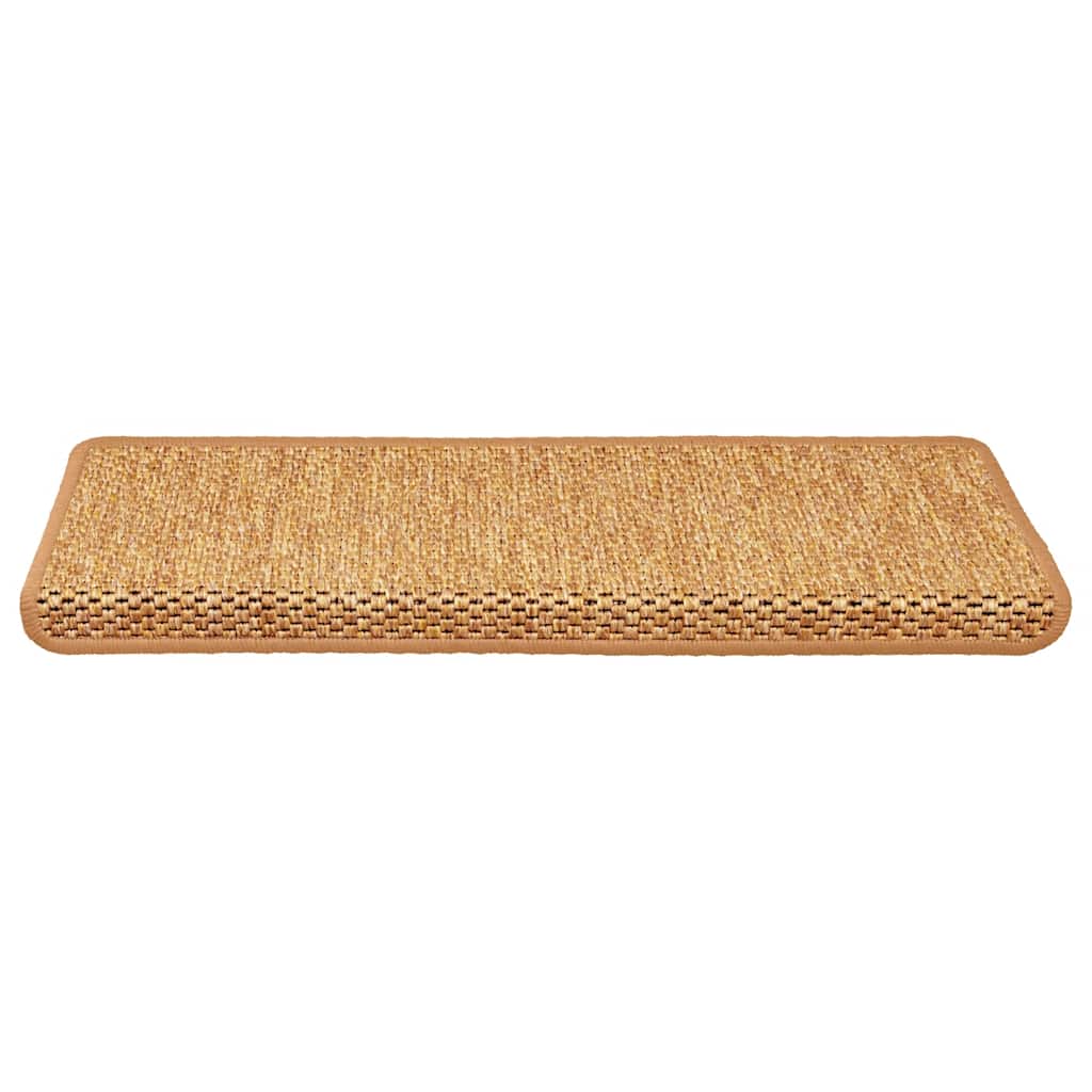 VidaXL porrasmatot itseliimautuvat 15 kpl sisal look 65x21x4 cm oranssi