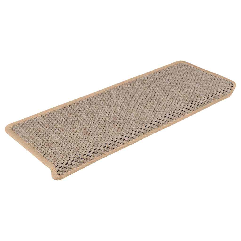 Vidaxl-Treppenmatten selbstklebend 15 St. Sisal Look 65x21x4 cm Licht Beige